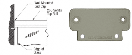 C.R. Laurence CRL 200 Series Beige Gray Wall Mount End Cap | 2WECBGY
