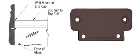 C.R. Laurence CRL 200 Series Matte Bronze Wall Mount End Cap | 2WECBRZ