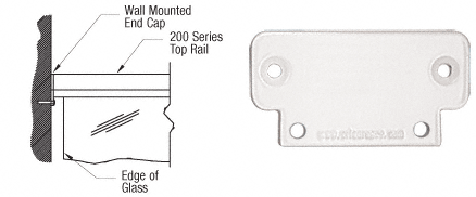 C.R. Laurence CRL 200 Series Sky White Wall Mount End Cap | 2WECW