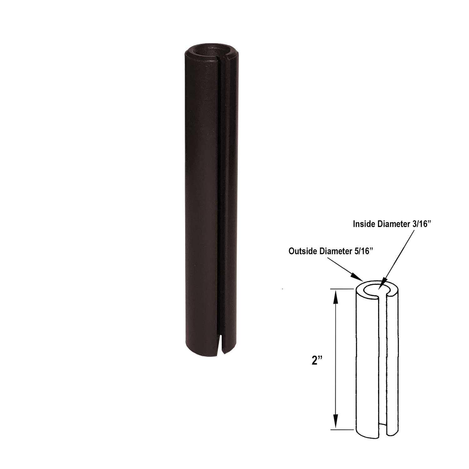 Hinge Sleeve for Shower Doors with Continuous Hinge - 2&quot; Long | HSSD2