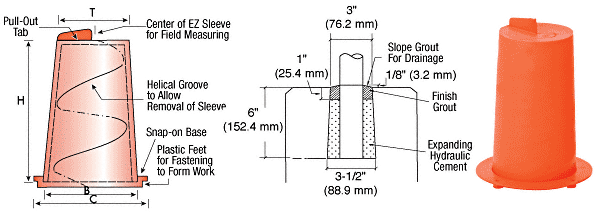 C.R. Laurence CRL EZ Sleeve Small 3-1/2&quot; Bottom Diameter for Use With Up to 2&quot; Pipe (2-3/8&quot; O.D.) | 3006