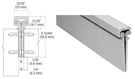 C.R. Laurence CRL 300 Series Satin Anodized Standard Concealed Continuous Hinge | 30083A
