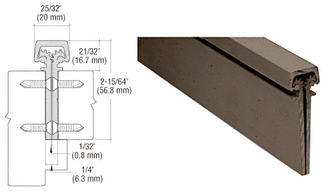 C.R. Laurence CRL 300 Series Dark Bronze Standard Concealed Continuous Hinge | 30083DU
