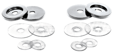 CRL Brushed Nickel Replacement Washers for Back-To Back Solid Pull Handles - Set | 30WKBN