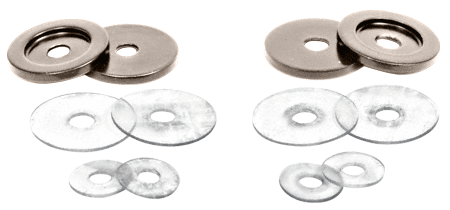 CRL Polished Nickel Replacement Washers for Back-To Back Solid Pull Handles - Set | 30WKPN