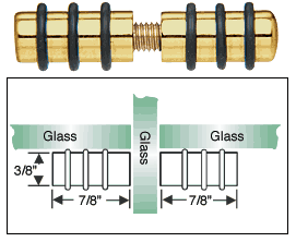 C.R. Laurence CRL Gold Plated Double Glass Shelf Support | 3109GP