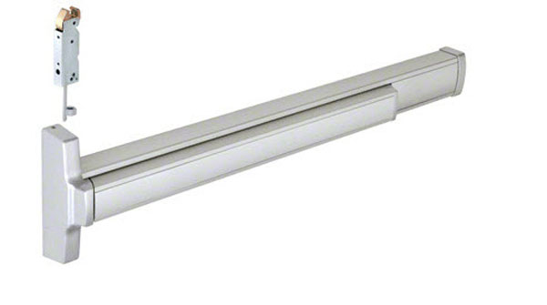 CRL Satin Aluminum 36&quot; Jackson&#174; 2085 Push Pad Concealed Vertical Rod Left Hand Reverse Bevel Panic Exit Device | 312085L37628