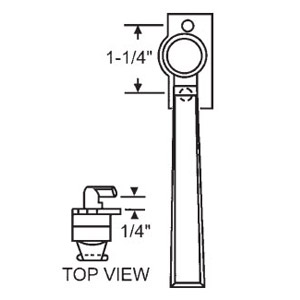 TechnologyLK STB Casement Locking Handle, Project In, Copper, 7/16&quot; Hook Projection | 32276
