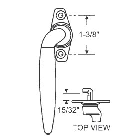 TechnologyLK STB Casement Window Locking Handle, Left Hand, White Bronze, 1-3/8&quot; Screw Holes | 32302
