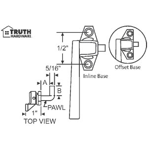 TechnologyLK STB Casement Window Locking Handle, Left Hand, Chesnut Bronze, 1/2&quot; Screw Holes | 323298