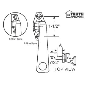 TechnologyLK STB Casement Window Locking Handle with Pole Ring, Right Hand, Chesnut Bronze, 1-1/2&quot; Screw Holes | 323428
