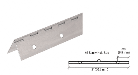 Piano Hinge, 2&quot; Open Width, 72 in Long, Nickel on Steel | 33200NS | 3200NS