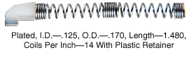 C.R. Laurence 1.48&quot; Long Slide Bolt Spring with Plastic Retainer - Package | 3366K