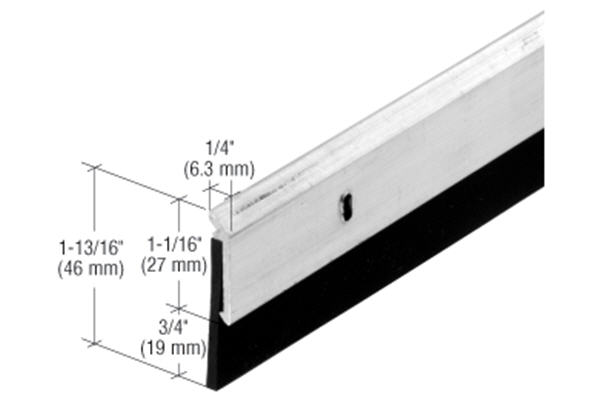 CRL Aluminum Finish 33N Series 1-1/2 Neoprene Sweep for 36&quot; Door Bottom | 33N1A36