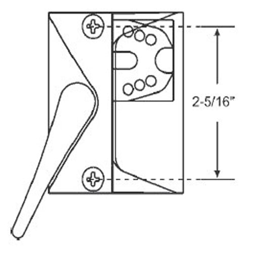 Left Hand Gold Window Sash Lock; 2-3/8&quot; Screw Holes | 341025