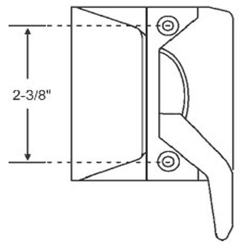 Left Hand Gold Window Sash Lock; 2-3/8&quot; Screw Holes | 34433