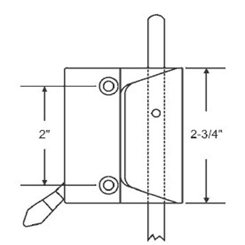 Left Hand Gold Window Sash Lock; 2-3/8&quot; Screw Holes | 344629