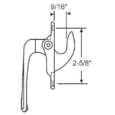 TechnologyLK STB Casement Window Locking Handle, Left Hand, White Bronze, 2-5/8&quot; Screw Holes | 3450