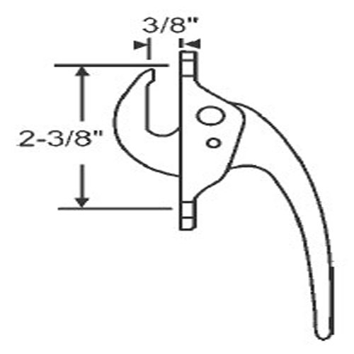 TechnologyLK STB Casement Window Locking Handle, Curved, White, 2-3/8&quot; Screw Holes | 3458W