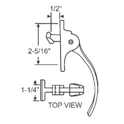 TechnologyLK STB Casement Window Locking Handle, Light Bronze, 2-5/16&quot; Screw Holes | 3467DC
