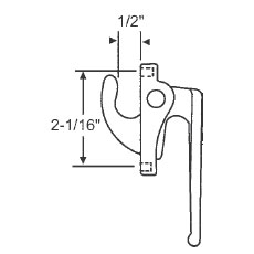 TechnologyLK STB Casement Window Locking Handle, White Bronze, 2-1/16&quot; Screw Holes | 3468