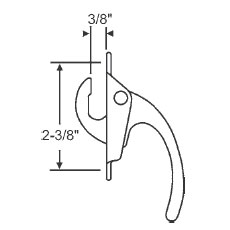 TechnologyLK STB Casement Window Locking Handle, Brown, 2-3/8&quot; Screw Holes | 3470