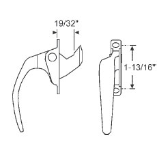 TechnologyLK STB Casement Window Locking Handle, Right Hand, Bronze, 1-13/16&quot; Screw Holes | 3474