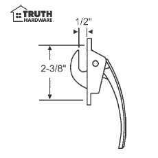 TechnologyLK STB Casement Window Locking Handle, White, 2-3/8&quot; Screw Holes | 34813