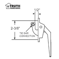 TechnologyLK STB Casement Window Dual Locking Handle, Brushed Copper Nickel, 2-3/8&quot; Screw Holes | 348413