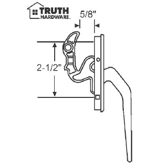 TechnologyLK STB Casement Window Locking Handle, White, 2-1/2&quot; Screw Holes | 34953