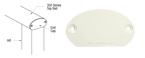 C.R. Laurence CRL Oyster White 350 Series Decorative End Cap | 35DEC0W