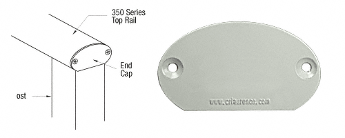 C.R. Laurence CRL Agate Gray 350 Series Decorative End Cap | 35DECAGY