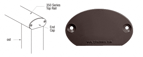 C.R. Laurence CRL Matte Bronze 350 Series Decorative End Cap | 35DECBRZ