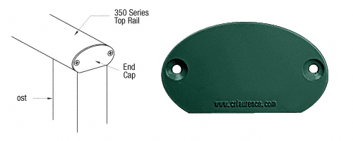 C.R. Laurence CRL Forest Green 350 Series Decorative End Cap | 35DECGRN