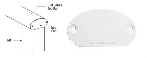 C.R. Laurence CRL Sky White 350 Series Decorative End Cap | 35DECW