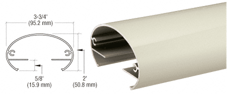 C.R. Laurence CRL Oyster White 350 Series Top Rail 20&#39;-1&quot; Long | 35TR2410W