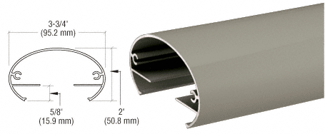 C.R. Laurence CRL Beige Gray 350 Series Top Rail 20&#39;-1&quot; Long | 35TR241BGY