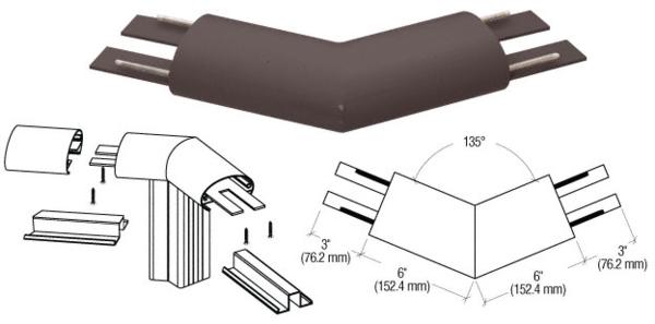 C.R. Laurence CRL Matte Bronze 350 Series Top Cap 135 Degree Corner | 35TRH3BRZ