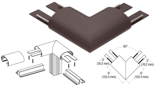 C.R. Laurence CRL Matte Bronze 350 Series Top Cap 90 Degree Corner | 35TRHBRZ