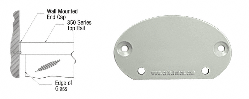 C.R. Laurence CRL Agate Gray 350 Series Wall Mount End Cap | 35WECAGY