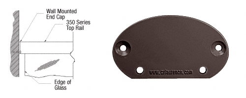 C.R. Laurence CRL Matte Bronze 350 Series Wall Mount End Cap | 35WECBRZ