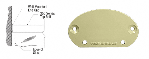 C.R. Laurence CRL Chromate (Unfinished) 350 Series Wall Mount End Cap | 35WECCRM