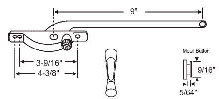 TechnologyLK STB Casement Window Operator, Left Hand, Face Mount, Brown, 9&quot; Long Arm | 36101