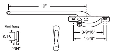 TechnologyLK STB Casement Window Operator, Right Hand, Face Mount, Brown, 9&quot; Long Arm | 36103
