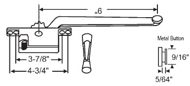 TechnologyLK STB Casement Window Operator, Left Hand, Face Mount, Aluminum, 9&quot; Long Arm | 36112
