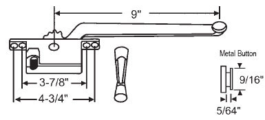 TechnologyLK STB Casement Window Operator, Left Hand, Face Mount, Brown, 9&quot; Long Arm | 36113