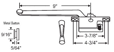 TechnologyLK STB Casement Window Operator, Right Hand, Face Mount, Aluminum, 9&quot; Long Arm | 36114