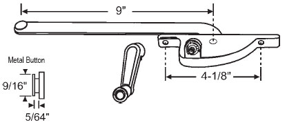 TechnologyLK STB Casement Window Operator, Right Hand, Face Mount, Bronze, 9&quot; Long Arm | 36119B