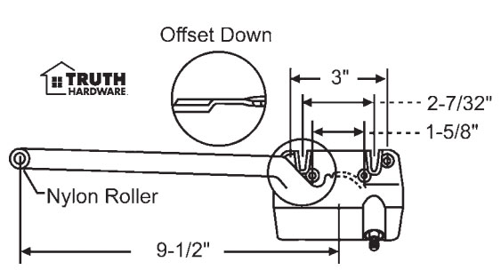 Left Hand White 13-1/2&quot; Sill Mounted Single Arm Operators | 361523S