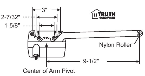 Right Hand Bronze 9-1/2&quot; Sill Mounted Single Arm Operators | 361291S